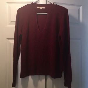 Francesca's' Maroon Cutout Sweater